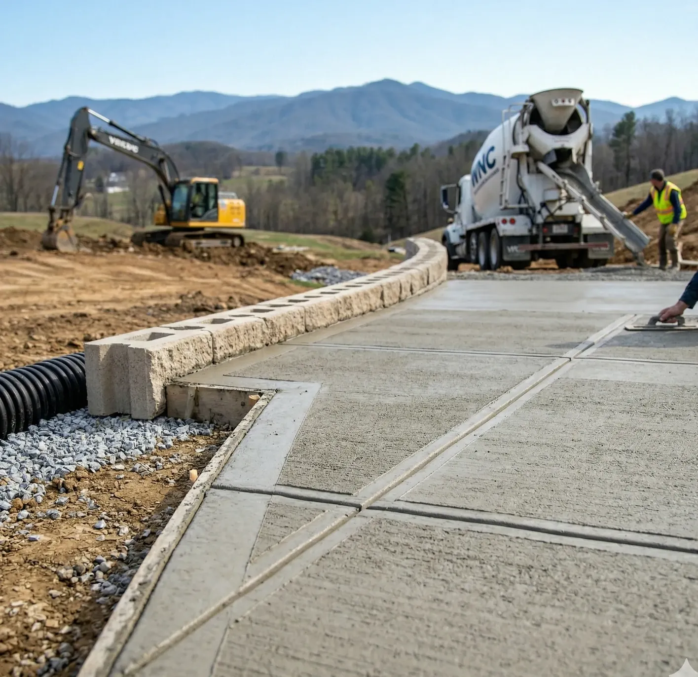 Professional concrete driveway installation